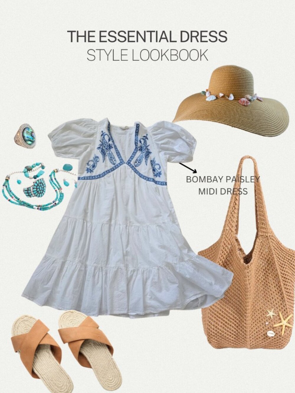 BOMBAY PAISLEY WHITE DRESS